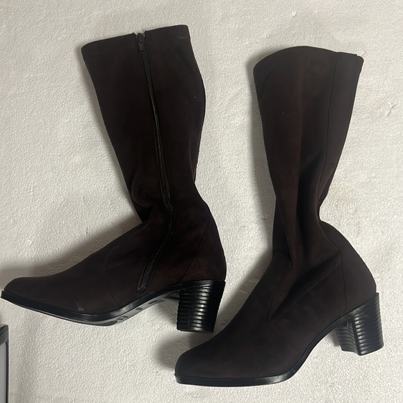 🆕 George brown suede zip up mid calf boots - Picture 4 of 11
